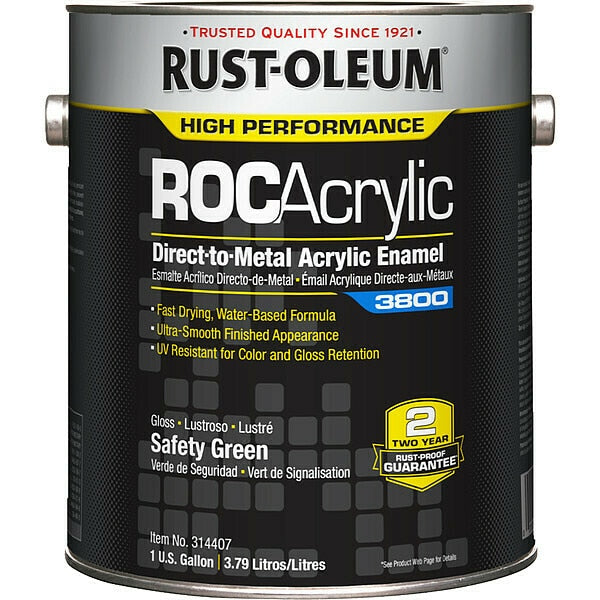 Acrylic Enamel Coating, Safety Green, 1gal