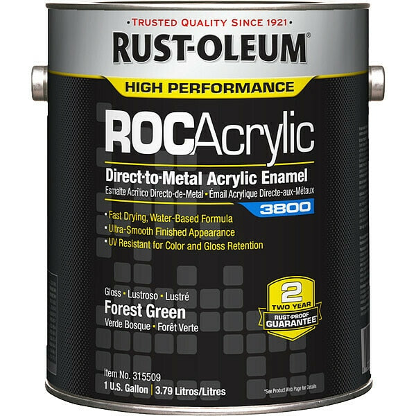 Acrylic Enamel Coating, Forest Green, 1gal