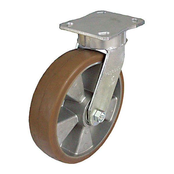 Kingpinless Plate Caster, Swivel, 1500 lb.