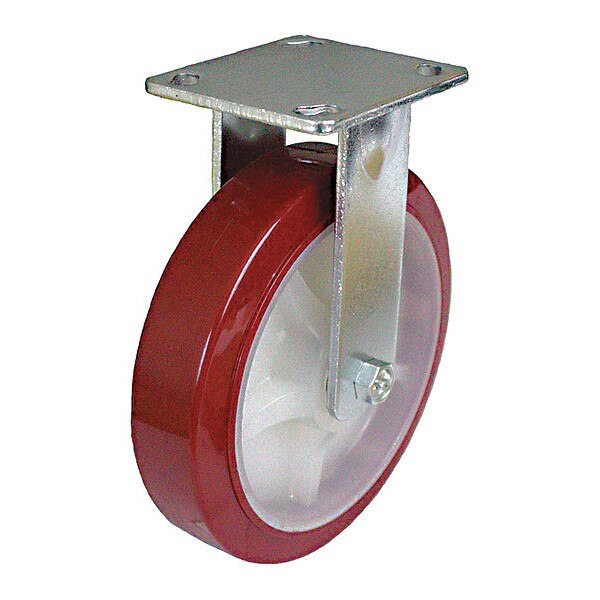 Plate Caster, 770 lb. Load, Red Weel