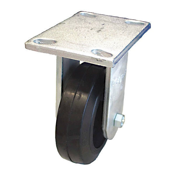Plate Caster, 550 lb. Load, Black Wheel