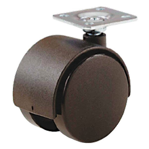 Plate Caster, 75 lb. Load, Black Wheel