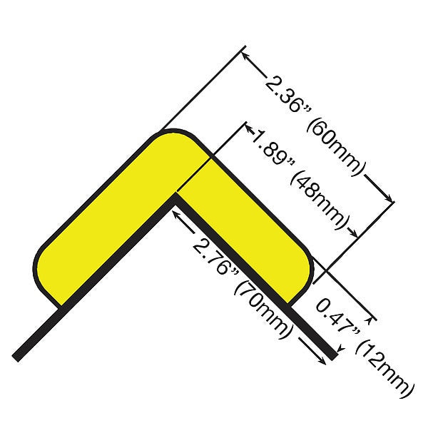 Corner Guard, Flat, Reflective Bk/Yl