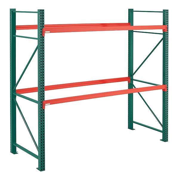 Pallet Rack Starter Unit, Teardrop, Roll Formed Style, 8 ft H, 114 in W, 42 in D