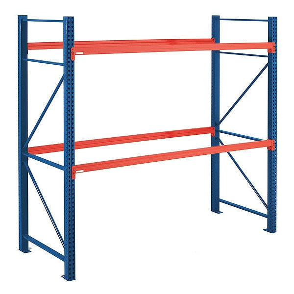 Pallet Rack Starter Unit, Teardrop, Roll Formed Style, 8 ft H, 126 in W, 42 in D