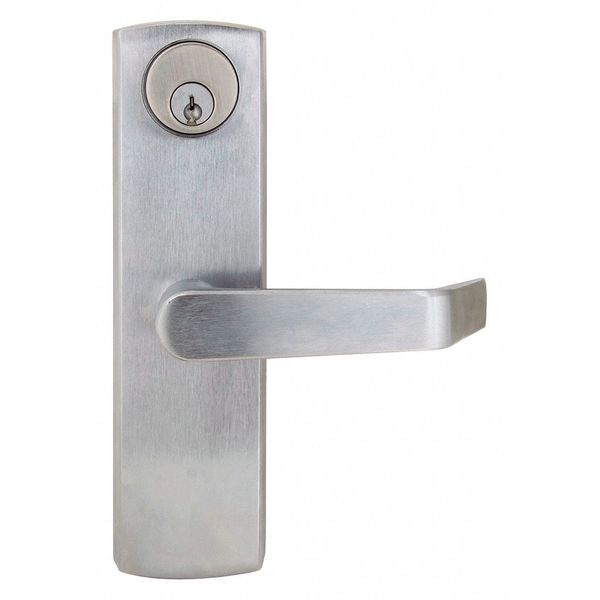 Exit Device Trim, Lever, Satin Chrome