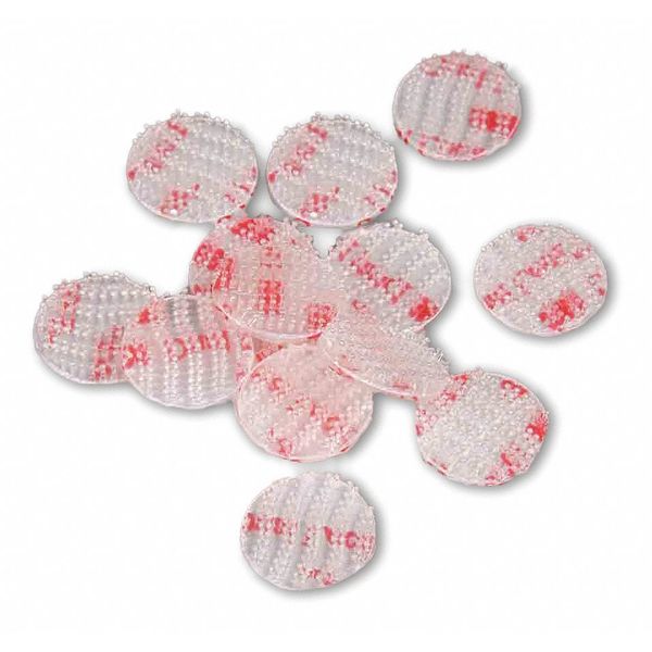 Reclosable Fastener, Disc, VHB Acrylic Adhesive, 3/4 in, Clear, 100 PK