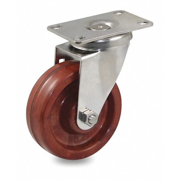 Plate Caster, 220 lb. Ld Rating, Swivel