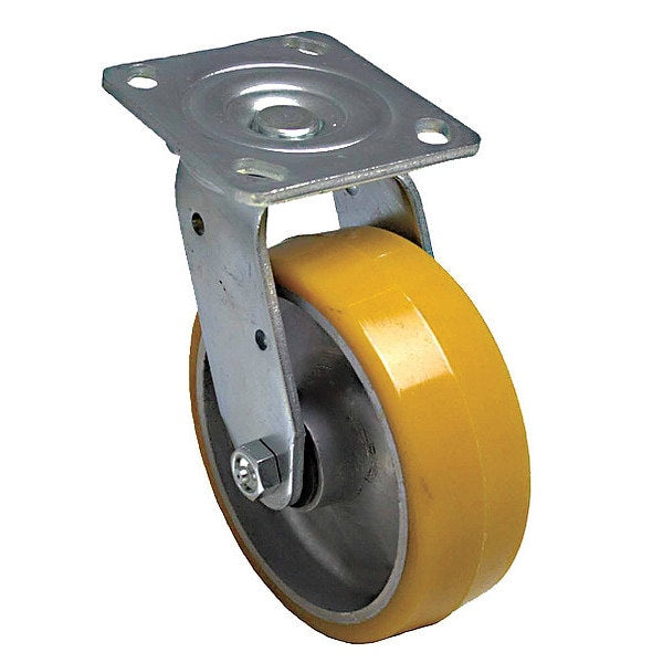 Plate Caster, 1250 lb. Ld Rating, Swivel