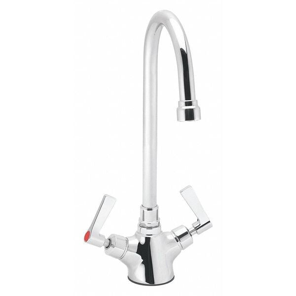 Manual Single Hole Mount, 1 Hole Gooseneck Faucet, Polished Chrome