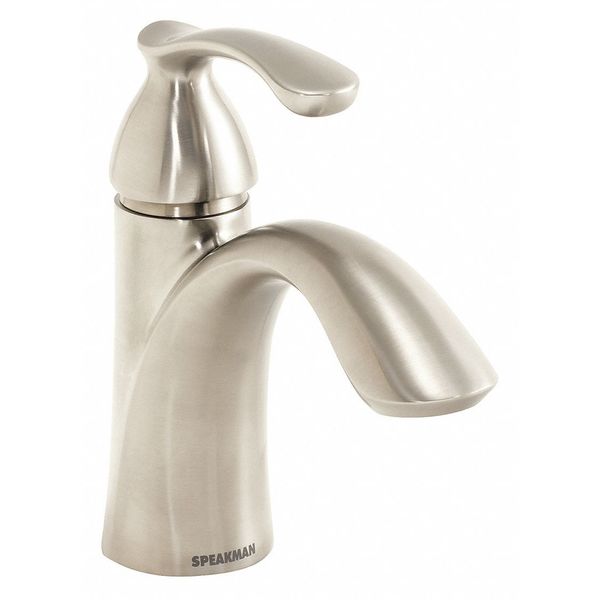 Single Handle Single Hole Mount, 1 Hole Mid Arc Bathroom Faucet, Brushed Nickel