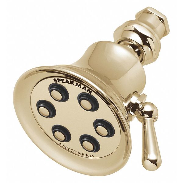 Shower Head, Polished Brass, 4-13/16
