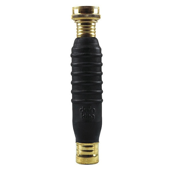 Drain Opener, 1-1/2 in to 3 in D, Rubber, Clear Drain up to 1000 ft, Black