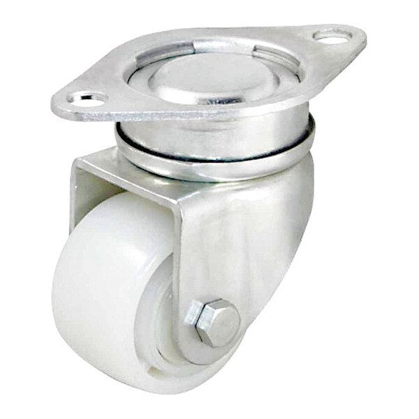 Plate Caster, 440 lb. Load, Black Wheel
