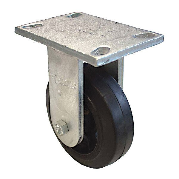 Plate Caster, 410 lb. Load, Black Wheel