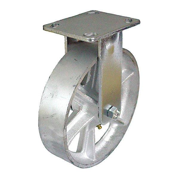 Plate Caster, 1250 lb. Load, Silver Wheel