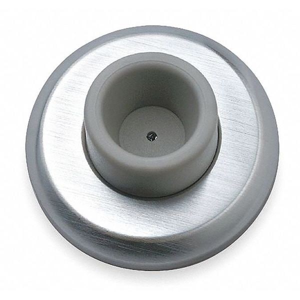 Door Stop, Wall Mount, Satin Chrome