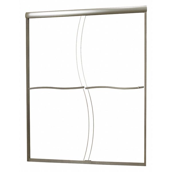 Shower Door, Aluminum, Gray, 60