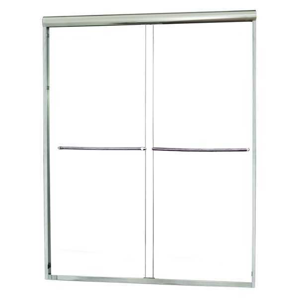 Shower Door, Aluminum, Silver, 60