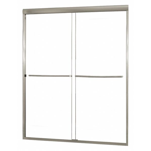 Shower Door, Aluminum, Gray, 48