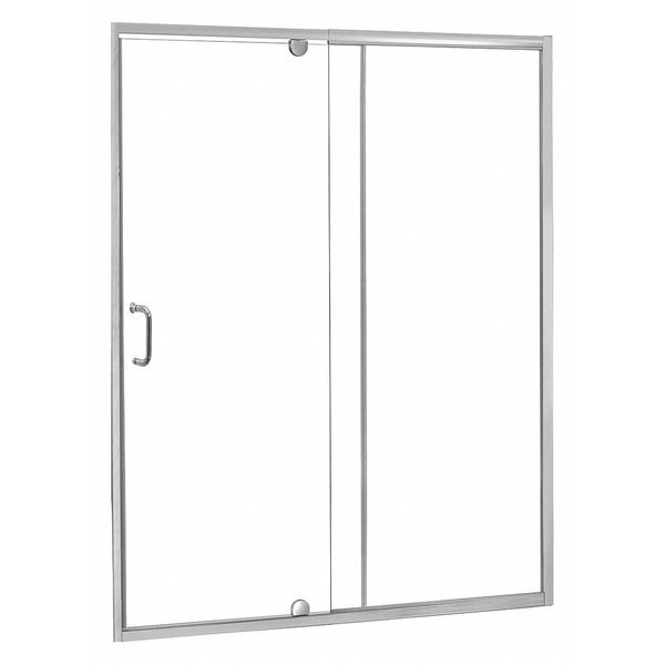 Shower Door, Aluminum, Silver, 42