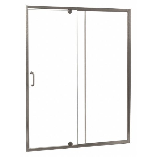 Shower Door, Aluminum, Gray, 60