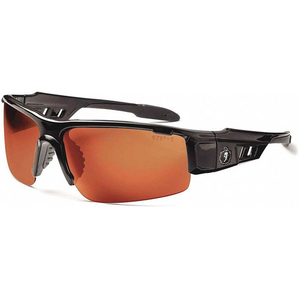 Safety Glasses, Traditional Copper PC Decenter Lens, Scratch-Resistant