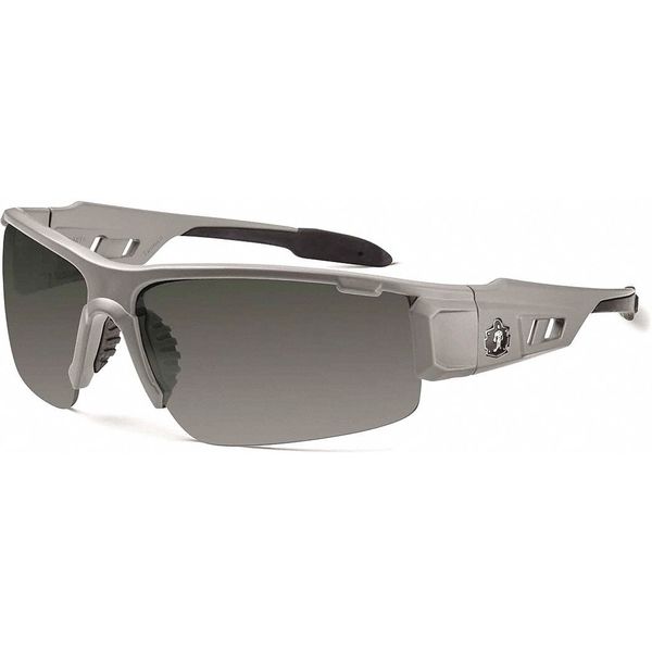 Safety Glasses, Traditional Smoke PC Decenter Lens, Scratch-Resistant