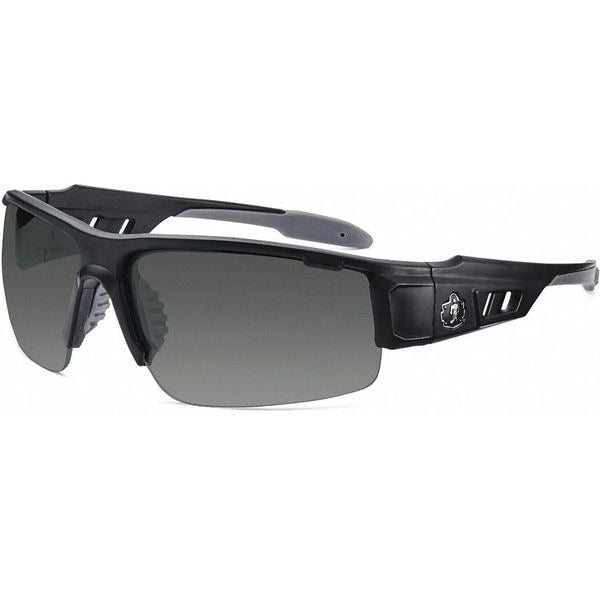 Safety Glasses, Traditional Smoke PC Decenter Lens, Anti-Fog, Scratch-Resistant