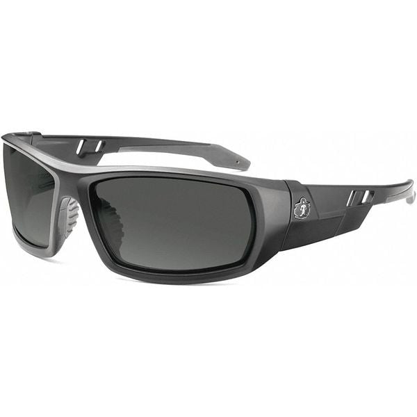Safety Glasses, Traditional Smoke PC Decenter Lens, Scratch-Resistant