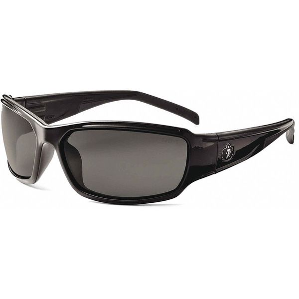 Safety Glasses, Traditional Smoke PC Decenter Lens, Anti-Fog, Scratch-Resistant