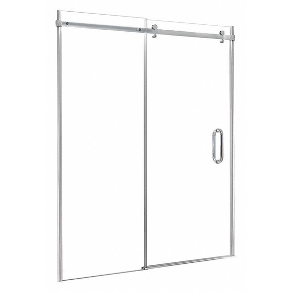 Shower Door, Aluminum, Silver, 60