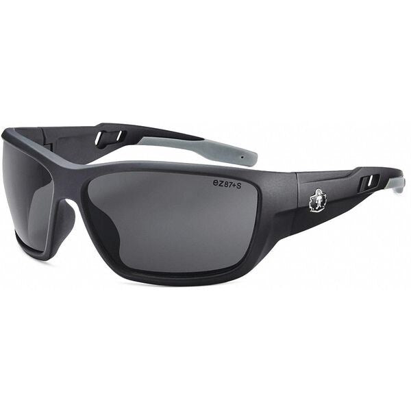 Safety Glasses, Traditional Smoke PC Decenter Lens, Scratch-Resistant