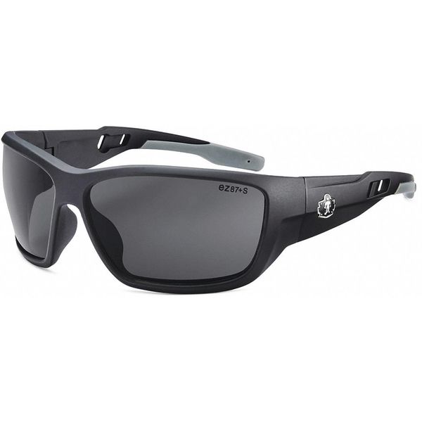 Safety Glasses, Traditional Smoke PC Decenter Lens, Anti-Fog, Scratch-Resistant