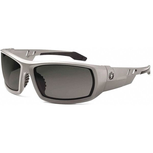 Safety Glasses, Traditional Smoke PC Decenter Lens, Anti-Fog, Scratch-Resistant