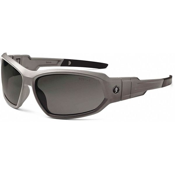 Safety Glasses, Traditional Smoke PC Decenter Lens, Anti-Fog, Scratch-Resistant