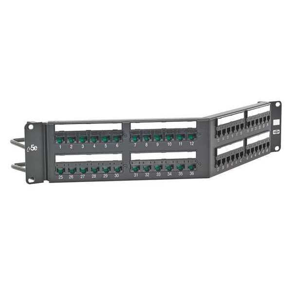 Patch Panel, 48 Ports, 3.46 in. H