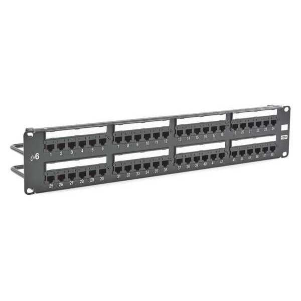 Patch Panel, 3.46in.H, 6 Category, Steel