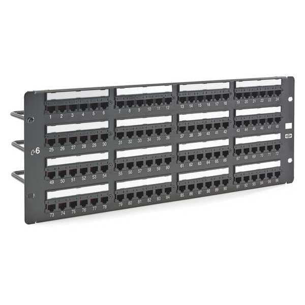 Patch Panel, 6.97in.H, 6 Category, Steel
