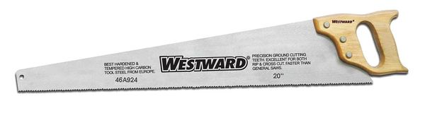 Hand Saw, 20 in Blade, 9 TPI, Hardwood