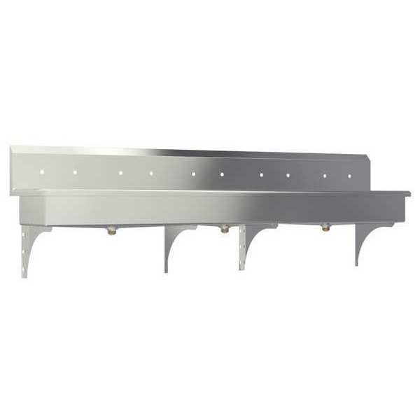 Wall Mount, 10 Hole, Stainless, Wash Station