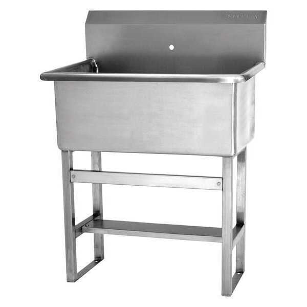 Floor Mount, 1 Hole, Stainless, Srub Sink