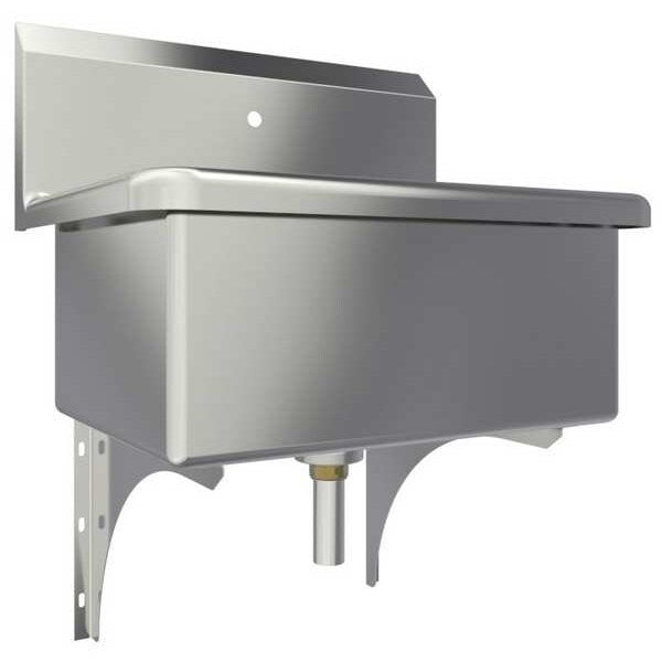 Wall Mount, 1 Hole, Stainless, Scrub Sink