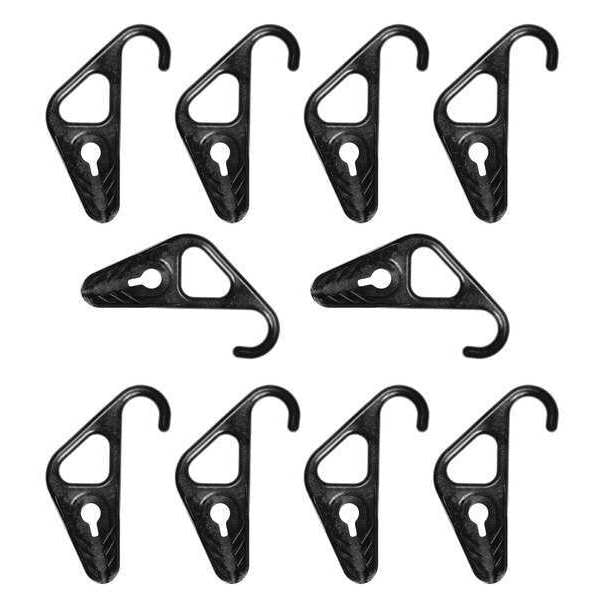 Bungee Hook, Black, 4 in. L, 2 in. W, PK10