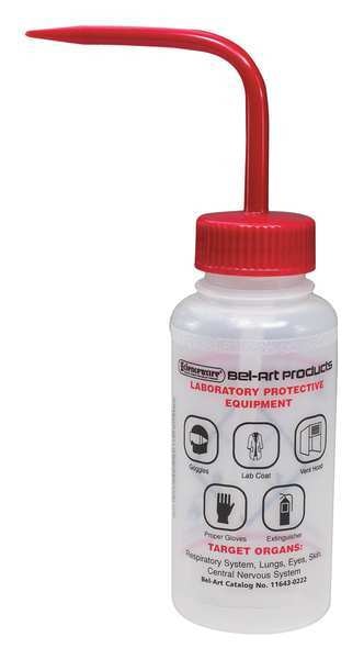 Wash Bottle, Std Spout, 250mL, Acetone, PK3