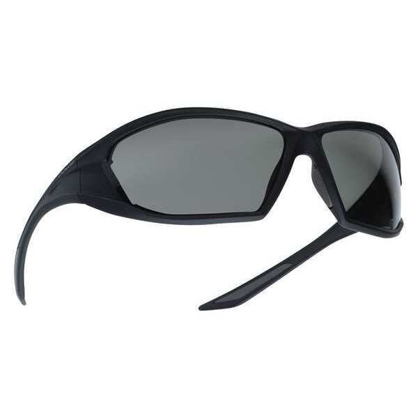 Ballistic Safety Glasses, Wraparound Gray Polycarbonate Lens, Anti-Fog, Scratch-Resistant