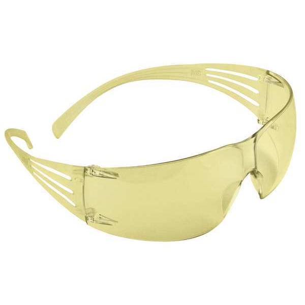 Safety Glasses, Wraparound Amber Polycarbonate Lens, Anti-Fog