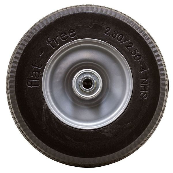 Flat Free Wheel, Polyurethane, 275 lb, Gray