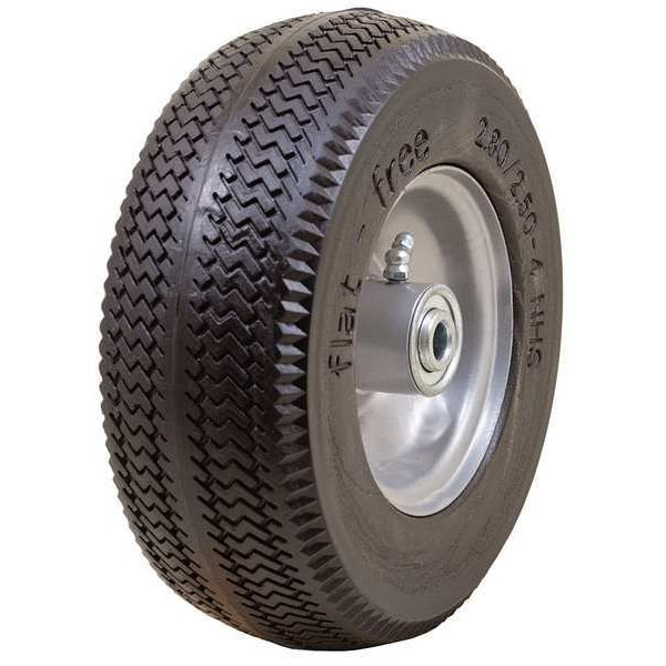 Flat Free Wheel, Polyurethane, 275 lb, Gray