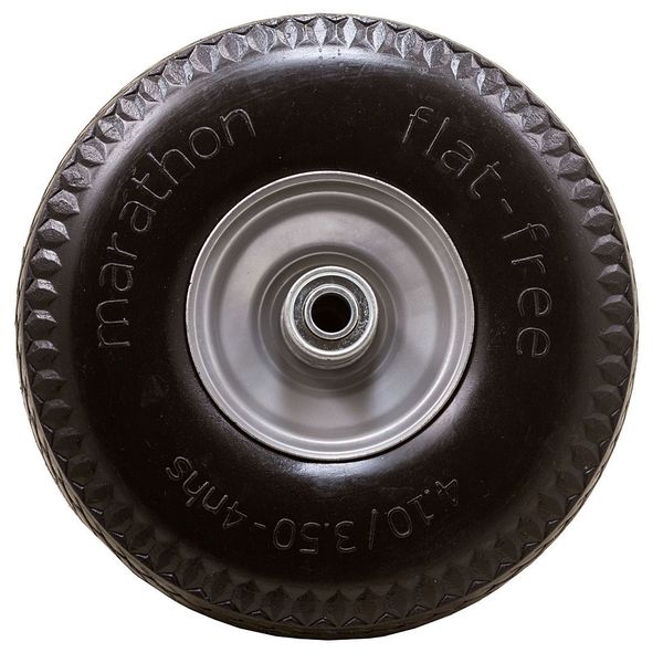 Flat Free Wheel, Polyurethane, 300 lb, Gray